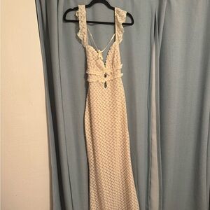 Meshki Ivory Lace Detail Maxi Dress